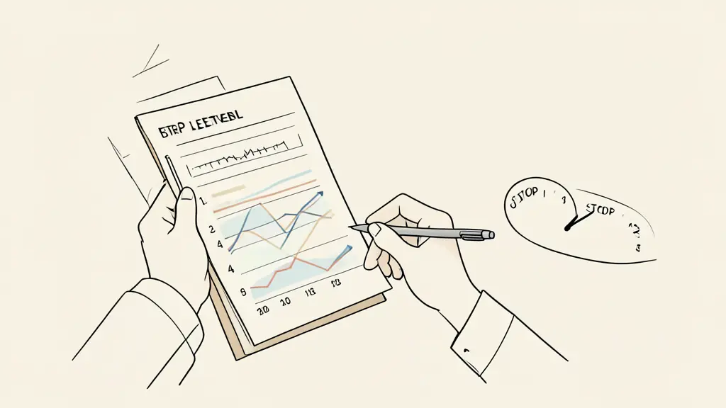 Close-up of a trader checking an entry checklist beside a chart, stop level and market session clock visible, editorial photography, no text, no logo