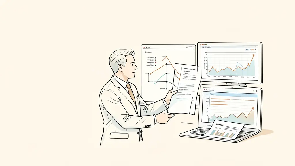 Compliance officers reviewing a banking group structure chart beside trading screens, with legal documents and a risk dashboard