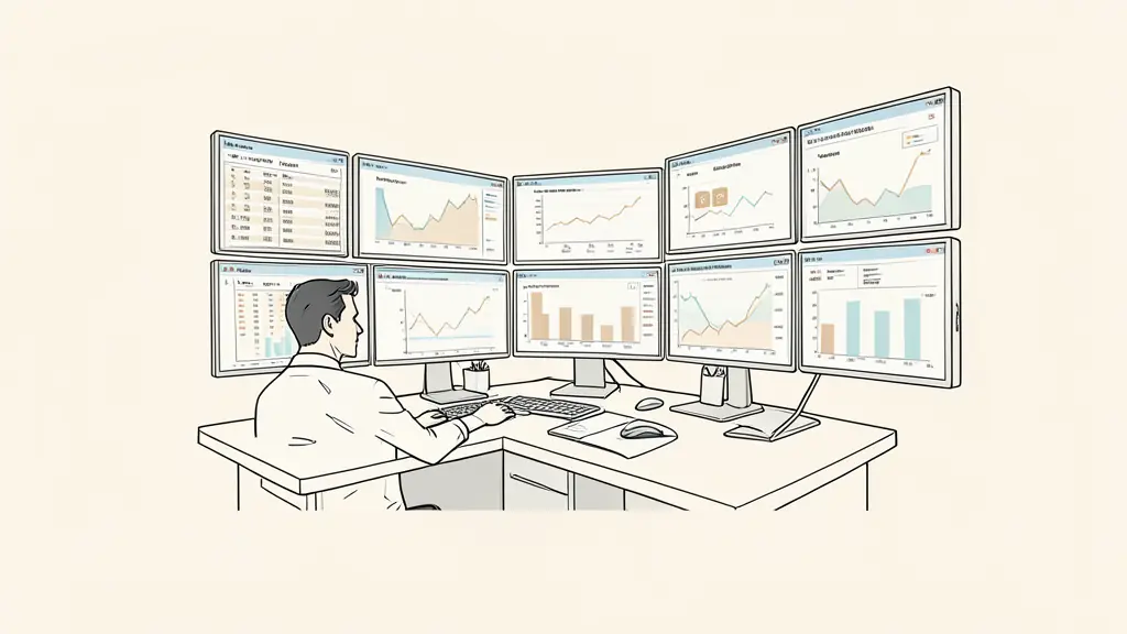Bank trading desk monitoring client orders and hedging positions, with government securities visible on several market screens